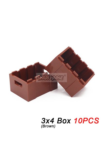 Choice 3x4 Box Brown Marumine Moc Bricks City Accessories Basket Bread Fruit Food Barrel Container Pirate T