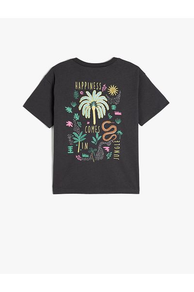 Koton Crew Neck Cotton Short Sleeve Printed T-Shirt