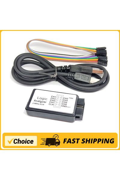 meterk USB Logic Analyzer 24M 8CH Microcontroller ARM FPGA Debug Tool 8 Channels Can Gather at the Same ...