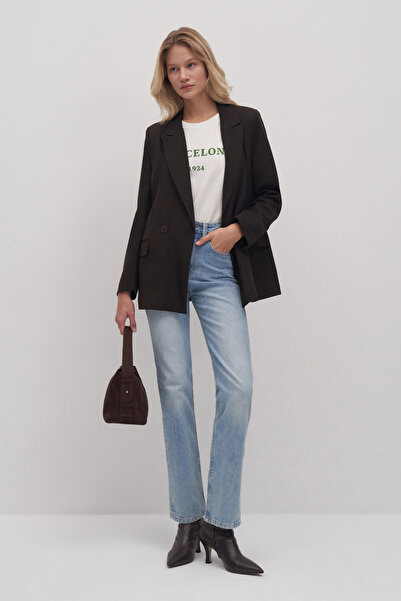 Mathilda Store Kadın Buz Mavisi Mathilda Yüksek Bel Straight Fit Jean