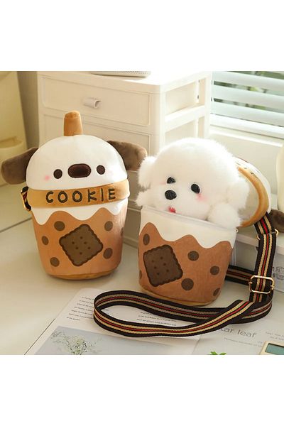 Choice Kawaii Plush Teacup dog Stuffed Little Puppy Doll In Bubble Tea Toy Small Dog Toys For Kids Baby ...
