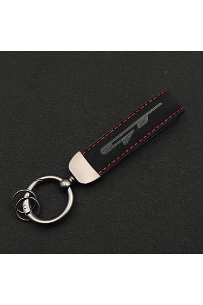 Choice Gt Keychain Luxury Women Men Key Chain Black Suede Leather Car Keychain Gt Line Keychain Accessories