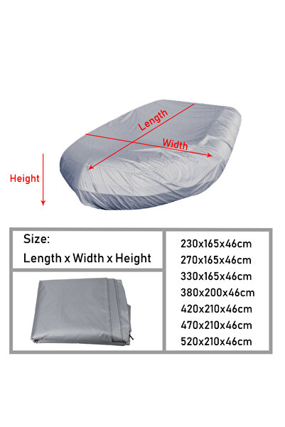 Choice غطاء قارب بحري على شكل حرف V رمادي، مقاس 380 × 200 × 46 سم، مقاوم للما...