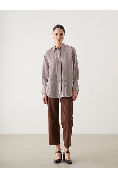 LC Waikiki Ριγέ Oversize Γυναικείο Πουκάμισο Τούνικ