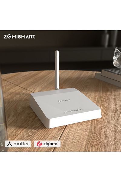 zemismart Matter Zigbee Gateway with Antenna Smart Home Hub Bridge Works with Tuya App Homekit Go...