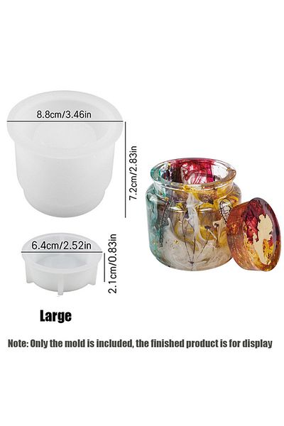 CZSAE Large Diy Crystal Epoxy Resin Storage Jar Mold, Storage Bottle Silicone Mold With Lid For Decoration