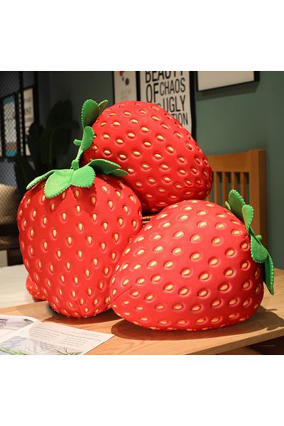 Choice 35cm 35cm Lifelike Strawberry Plush Toy Simulation Strawberry Pillow Soft Filled Fruit Sofa Cushion