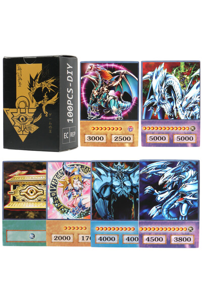 Choice 100 قطعة من صندوق DM، 100 قطعة من بطاقات Yu-Gi-Oh على طراز أنمي Blue E...