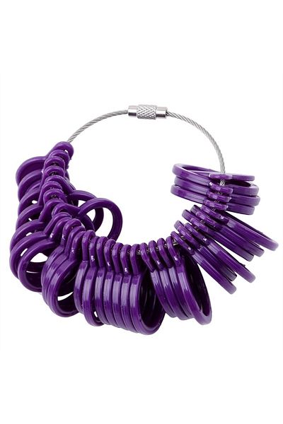 Choice Purple Plastic Rings Jewelry Finger Size Measuring Tool Detachable Ring Size Ring Measuring Jewelry