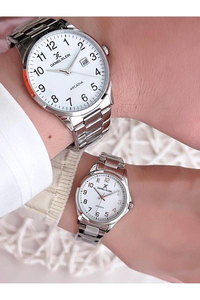 Daniel Klein 3 Atm Water Resistant Couple Watch Dedicated for Men and Steel Band Couples Edk.13567.Cf