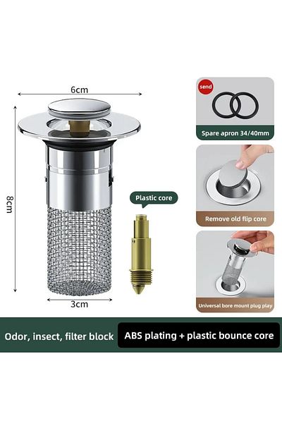 Choice Plastic Bounce Core 1pcs Washbasin Leak Plug Stainless Steel Odor Proof Bouncing Core Press Type Sin