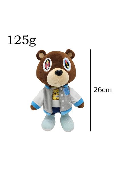 Choice 26-30cm Kawaii Kanye Dropout Bear Teddy Bear Plush Toys Kanye West Graduation Soft Stuffed Home R...