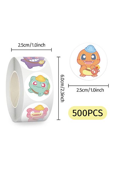 Choice 500pcs 500pcs/roll Cute Pokemon Pikachu Cartoon Anime Sealing Stickers Decoration Diy Pvc Laptop Dec