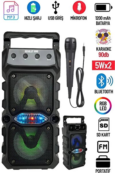 nextbuy Karaoke Bluetooth Hoparlör Telefon Standlı Kablosuz SubWoofer RGB Işı...