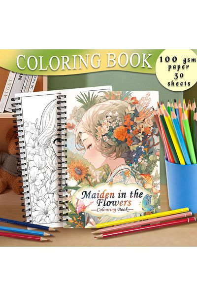 Choice Beige Spiral Coloring Book -30 Sheets Adult Coloring Book, 11.2 X 8.3 Inches, 100g Thick Paper, Draw