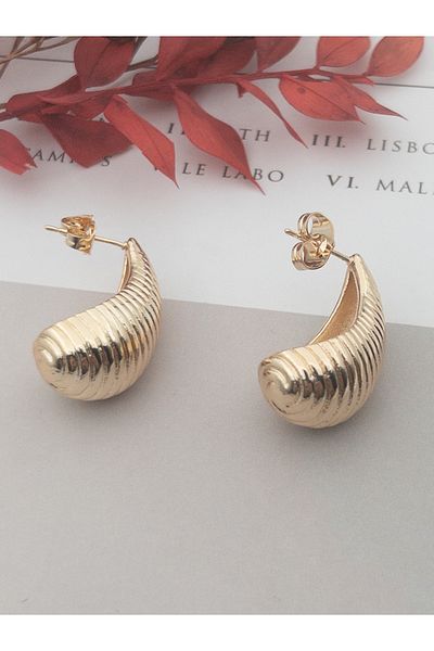 Siya Silver Striped Teardrop Drop Earrings-2.7 cm