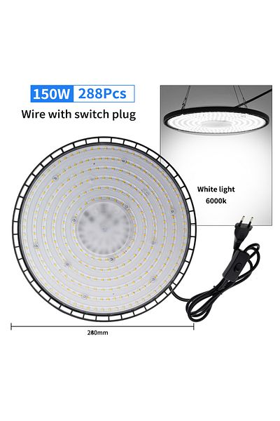 Hunta 150w White Light Ufo High Bay Light 70w 100w 150w Ip65 Waterproof Led Industrial Lighting For Garage