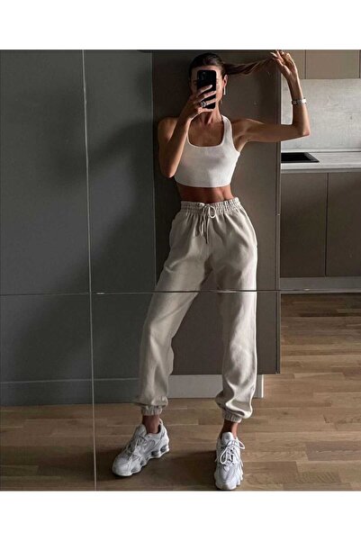 THE WHITE Pantaloni de sport sezonieri Jogger de culoare crem pentru femei