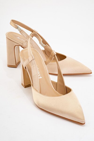 CCWAY AYAKKABI حذاء نسائي بكعب مفتوح من الخلف من TEN SATIN