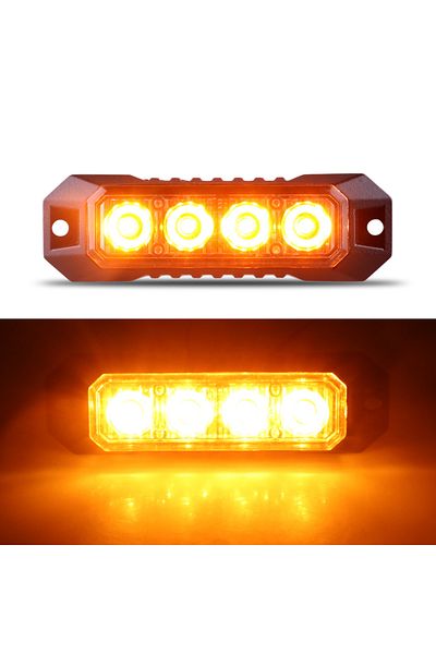 Choice 01-04k-1pcs-y 1 قطعة 4 مصابيح LED ستروب شبكية وامضة أضواء تحذير الطوارئ للدراجات النارية والشاحنات والمركبات