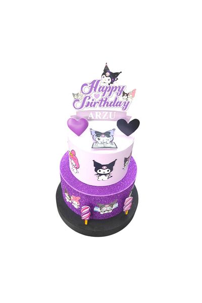bizdenpastacılık Kuromi and Melody Model Cake 2 Layer Decor Cake