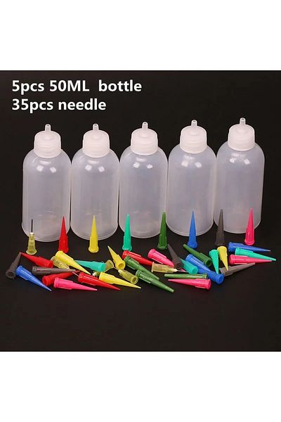 Choice 5pcs Set 50cc Pottery Mud Painting Bottle Squeeze Mud Bottle Multi-needle Diy Texture Ceramic Colori