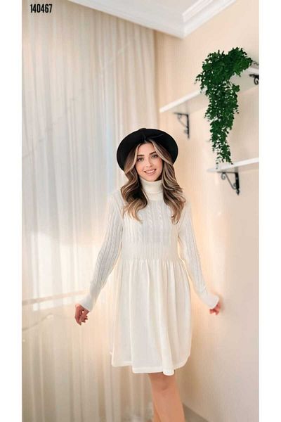 Kokosh moda Γυναικείο ζιβάγκο μακρυμάνικο κοντό πλεκτό φόρεμα