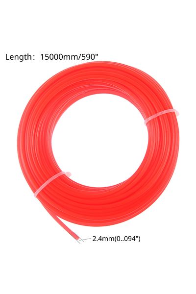 JIGHOLE 15m(2.4MM) 2.4mm * 15000mm Round Mowing Strong Strimmer Nylon Line Brush Cutter Strimmer Trimmer Wir
