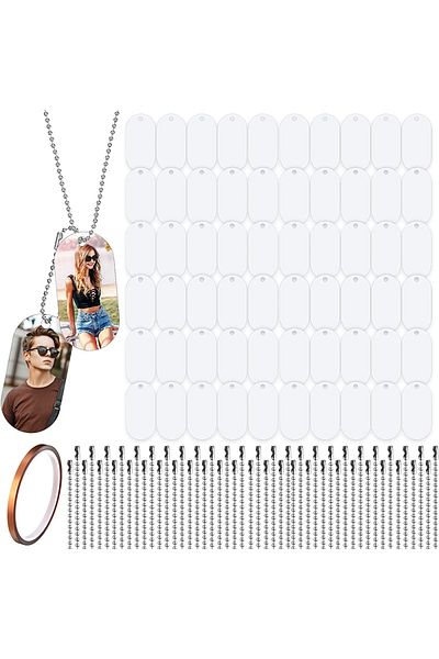 Choice 31pcs 31pcs Sublimation Blank Dog Tags Aluminum Pendants Double Sided Blank Stamping Tags Message Pe