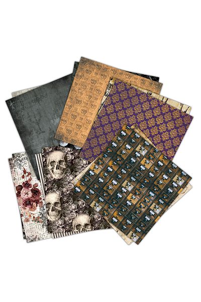 Choice 24 Pcs Diy 24 Pcs Vintage Scrapbooking Paper Set Diy Material Paper Halloween Decorative Antique Ret