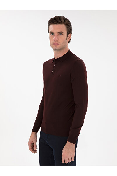 Cacharel Bordo Slim Fit Basic Kazak 50293274-VR014