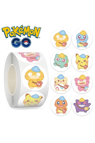 Choice 500pcs 500pcs/roll Cute Pokemon Pikachu Cartoon Anime Sealing Stickers Decoration Diy Pvc Laptop Dec