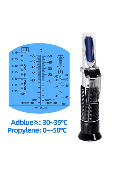 JUANJUAN 4 in 1 Hand Held Car Refractometer Vehicle 30-35% Adblue Fluid Glycol Urea Tester Battery Antifre...