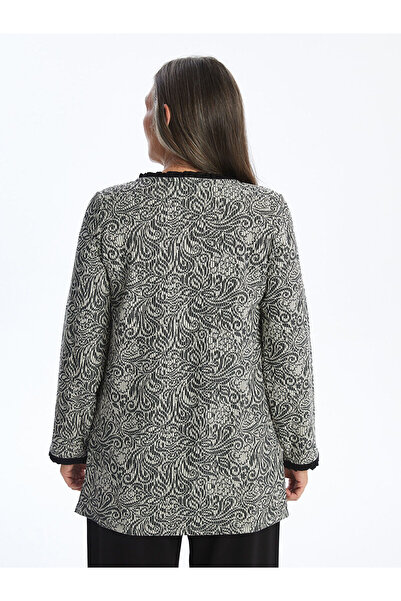 LC Waikiki Black Tie Neck Patterned Women's Tunic