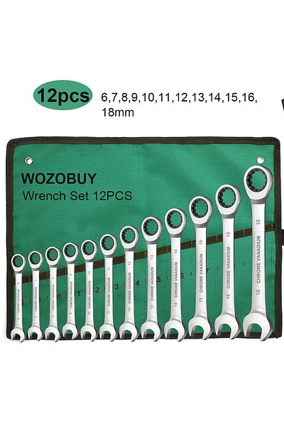 Choice 12pcs(6-18) Gg Key Ratchet Wrench Set 72 Tooth Gear Ring Torque Socket Wrench Set Metric Combinatio