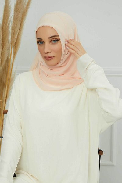 Aisha's Design شال شيفون بتصميم كلاسيكي عملي - بيج، PS-11