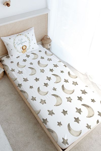 Tuğba Kuğu Single Fitted Sheet Set - for Baby Series - Lion Circle