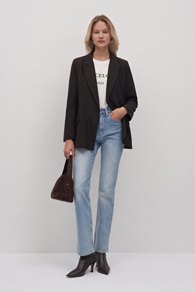 Mathilda Store Kadın Buz Mavisi Mathilda Yüksek Bel Straight Fit Jean