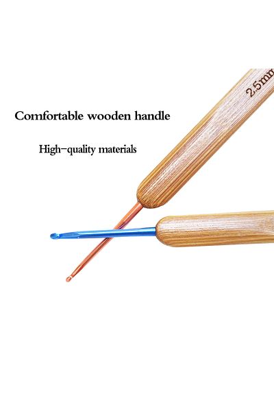Choice 9Pcs Bamboo Knitting Needles Set Crochet Hooks 2-6mm Crochet for Weave Yarn Handle Sewing Needles...