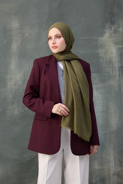İpekhan Çağla İpekhan Twist Pattern Βαμβακερό ζακάρ σάλι 8009