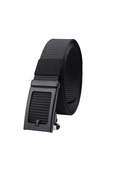 Choice Black A Men's Automatic Buckle Canvas Belt, Available In 6 Colors, Suitable For Outdoor Sports.