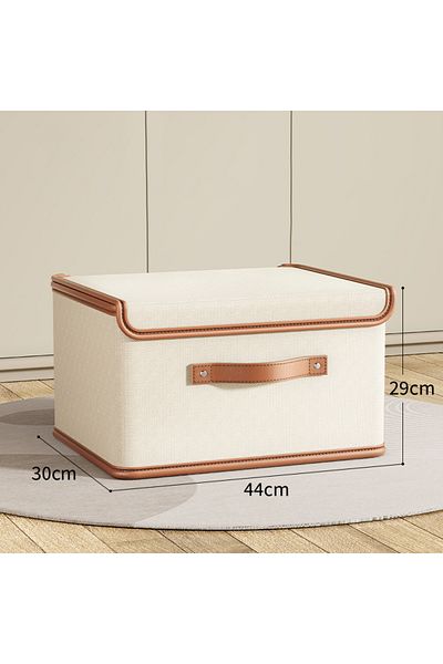 Choice Beige-l-1pc 770g Dustproof Storage Box With Lid Large Capacity Foldable Clothes Storage Box Double T