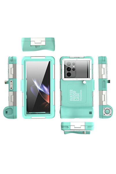 Choice حافظة وحزام كمبيوتر لسلسلة الهواتف (6.9 بوصة) بلون أزرق عشبي أبيض Shel...