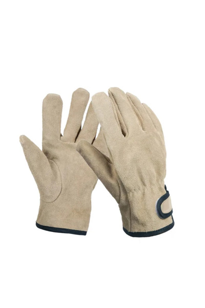 Choice BBQ-b-Khaki Leather Fire Resistant Heat Resistant Gloves Outdoor Barbe...