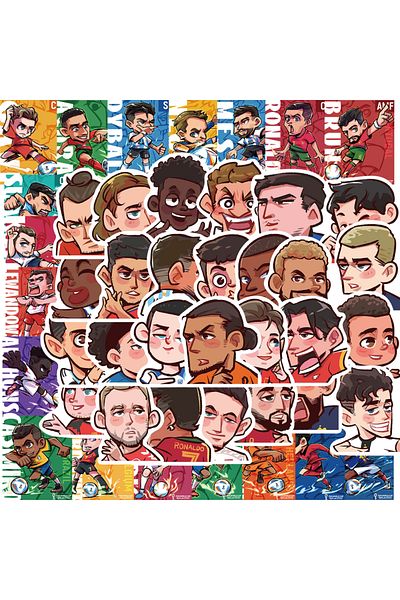 Choice 54pcs All 54pcs Soccer Star Scrapbook Stickers Diy Diary Laptop Luggage Skateboard Graffiti Decal Fu