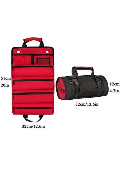 NIUXIANG Red New Tool Bag Scroll Tool Storage Bag Suitable For Workers Engineers Maintenance Tools Camping De