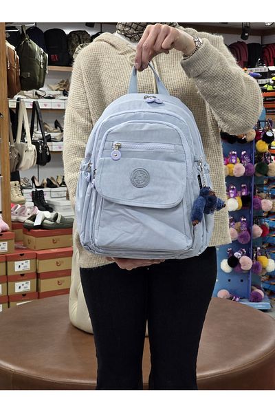 MY POLO 2114-8675 Women's Crinkle Fabric Multi-Compartment Lined Pet Waterproof Daily Mini Backpack