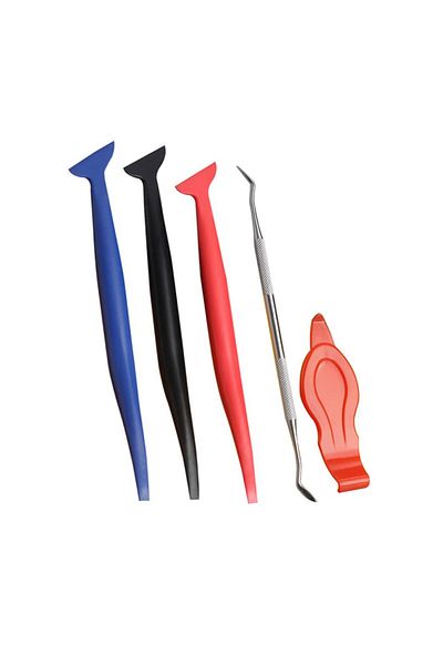 Choice 5Pcs Car Vinyl Wrap Tool Kit Flexible Micro Stick Corner Squeegee Curves Slot Tint Tucking Tool w...
