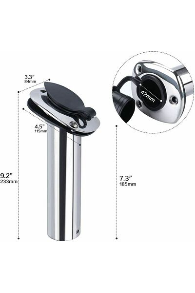 Choice 2X Stainless Steel Flush Mount Boat Fishing Rod Holder 30 Degree Rod Pod for Marine Boat