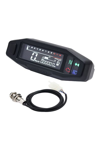 Choice Newest Motorcycle Speedometer Oil Gauge Tachometer Universal Digital Meters Instrument Cluster Tu...